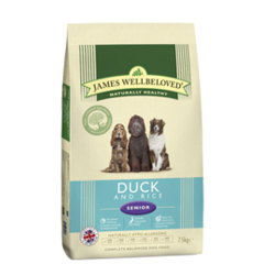 James Wellbeloved: SENIOR / LIGHT DUCK & RICE KIBBLE - 2kg James Wellbeloved: SENIOR / LIGHT DUCK & RICE KIBBLE - 2kg