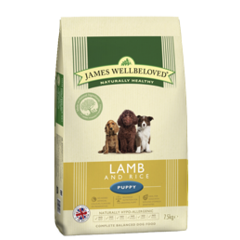 James Wellbeloved:  PUPPY PERFORMANCE LAMB & RICE KIBBLE - 2kg