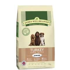 James Wellbeloved: JUNIOR PERFORMANCE TURKEY & RICE KIBBLE - 7.5kg James Wellbeloved: JUNIOR PERFORMANCE TURKEY & RICE KIBBLE - 7.5kg